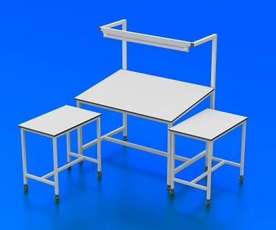 T85 - Üstten Işıklı Kalite Kontrol Masası Sehpalı